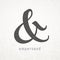 Ampersand. Elegant vector symbol on grunge background