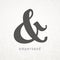 Ampersand. Elegant vector symbol on grunge background