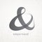 Ampersand. Elegant vector symbol on grunge background