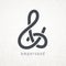 Ampersand. Elegant vector symbol on grunge background