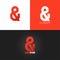 Ampersand logo design icon set background