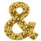 Ampersand sign composed of golden