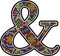 Ampersand symbl with colorful mexican huichol art style