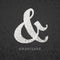 Ampersand. Vector elegant chalk symbol on grunge blackboard