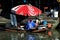 Amphawa, Thailand: Boatwoman at Floating Market