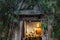 Amphawa,Thailand-JUNE 20,2020:The sign and the buddha statue in side chuch at Bang kung temple root of Bodhi tree