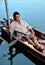 Amphawa, Thailand: Resting Boatman on Canal Boat
