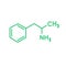 Amphetamine chemical formula doodle icon, vector color illustration