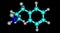 Amphetamine molecular structure isolated on black