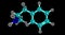 Amphetamine molecular structure isolated on black