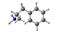 Amphetamine molecular structure isolated on white