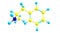 Amphetamine molecular structure isolated on white