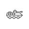 Amphibia military vehicle line icon