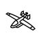 amphibious airplane aircraft line icon vector illustration