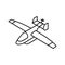 amphibious airplane aircraft line icon vector illustration