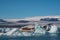 Amphibious boat sailing at at Jokulsarlon Glacier Lagoon