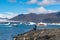 Amphibious boat sailing at at Jokulsarlon Glacier Lagoon