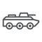 Amphibious vehicle line icon, transport and army, tank sign, vector graphics, a linear pattern on a white background.