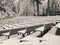 Amphitheater benches covered with snow