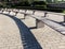 Amphitheater benches in the Izmailovo garden. St. Petersburg