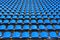 Amphitheater of dark blue seats