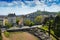 Amphitheater and Fourviere basilica at Lyon city