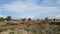 Amphitheater and other ruins in the Turkish city of side. Panoramic view in good weather