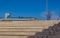 Amphitheater at River`s Edge Plaza Council Bluffs Iowa USA in Spring.