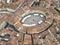 Amphitheater Square. Lucca city. Aerial view. Italy. View from a