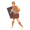 Amphitheater warrior icon cartoon vector. Roman senate