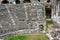 Amphitheatre and ornate marble ruins in the ancient city of Side, Antalya