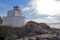 Amphitrite Point Lighthouse located in Ucluelet, Vancouver Island, BC