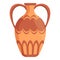 Amphora crockery icon, cartoon style