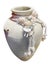 Amphora from Greece with shells on a white background
