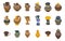 Amphora icons set, isometric style