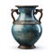 Amphora isolated on white created with Generative AI. Ancient blue vase with nice decor.