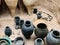 Amphorae found in antique graves on display at the British Museum in London United Kingdom