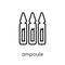 Ampoule icon. Trendy modern flat linear vector Ampoule icon on w