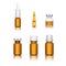 Ampoules and medical bottles set