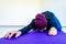 amputees handisport young man doing yoga exercises indoors at home