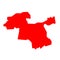 Amravati district map vector icon in red color. Amravati Maharashtra