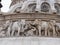 AMRITSAR, INDIA - MARCH 18, 2019: close up of elephants on statue of maharaja ranjit singh in amritsar