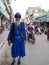 AMRITSAR, INDIA - MARCH 18, 2019: sikh man standing in a street of amritsar