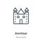 Amritsar outline vector icon. Thin line black amritsar icon, flat vector simple element illustration from editable monuments
