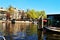 Amstel river in Amsterdam, Netherlands, Europe