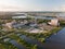 Amsterdam, 8th of August 2021, Aerial view of Amsterdam science park in East part of amsterdam, university campus and