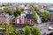 Amsterdam aerial view. Beautiful view of Amsterdam with typical Dutch Houses. Amsterdam, Netherlands