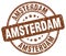 Amsterdam brown grunge round vintage stamp