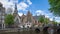 Amsterdam canal city with Rude Church in Netherlands time lapse