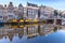 Amsterdam canal Singel with dutch houses